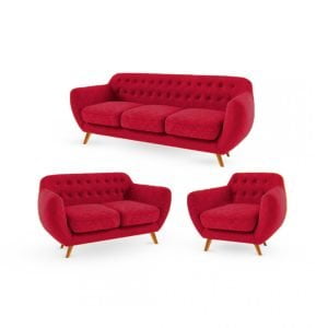 Juego de sala Valentino 3-2-1 / color rojo