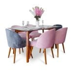Juego De Comedor 06 Sillas Vintage Amaia – Rosado