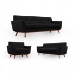 Juego de sala Krem 3-2-1 / color negro