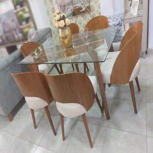 Juego De Comedor 6 Sillas – Beige