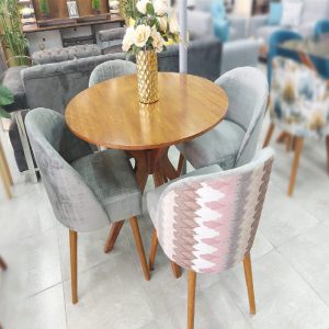 Juego De Comedor 4 Sillas Vintage – Plata