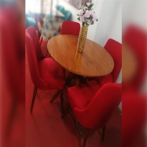 Juego De Comedor 4 Sillas Vintage – Rojo