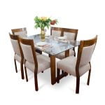 Juego De Comedor 06 Sillas Zaira – Beige