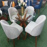 Juego De Comedor 4 Sillas Vintage – Beige