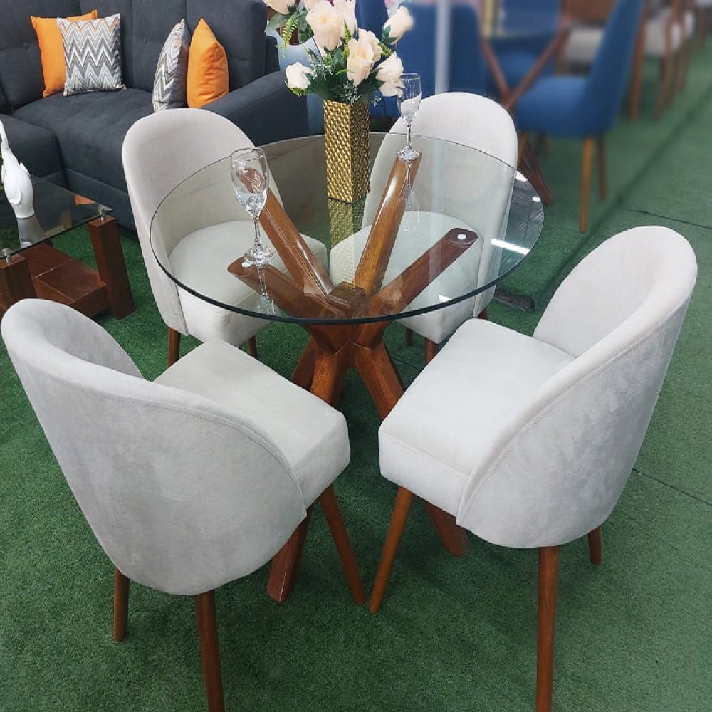 Juego De Comedor 4 Sillas Vintage – Beige