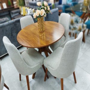 Juego De Comedor 4 Sillas Vintage – Plata