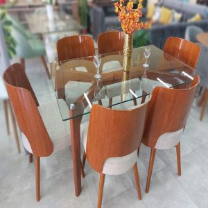 Juego De Comedor 6 Sillas – Beige