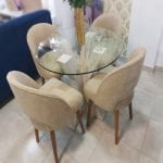 Juego De Comedor Mármol 4 Sillas – Beige